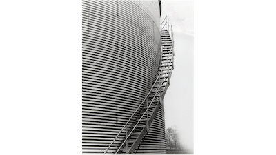 Spiral silver stairs